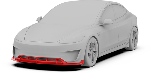 Tesla Model 3 Performance 2024-ON with Robot Craftsman's Aftermarket Parts - Front Lip Hidrogai V2 Carbon Fiber / FRP