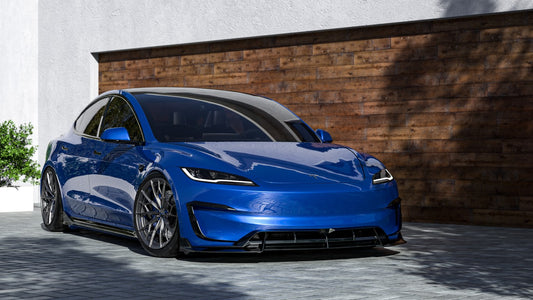 Tesla Model 3 Performance 2024-ON with Robot Craftsman's Aftermarket Parts - Upper Valences Hidrogai Carbon Fiber / FRP