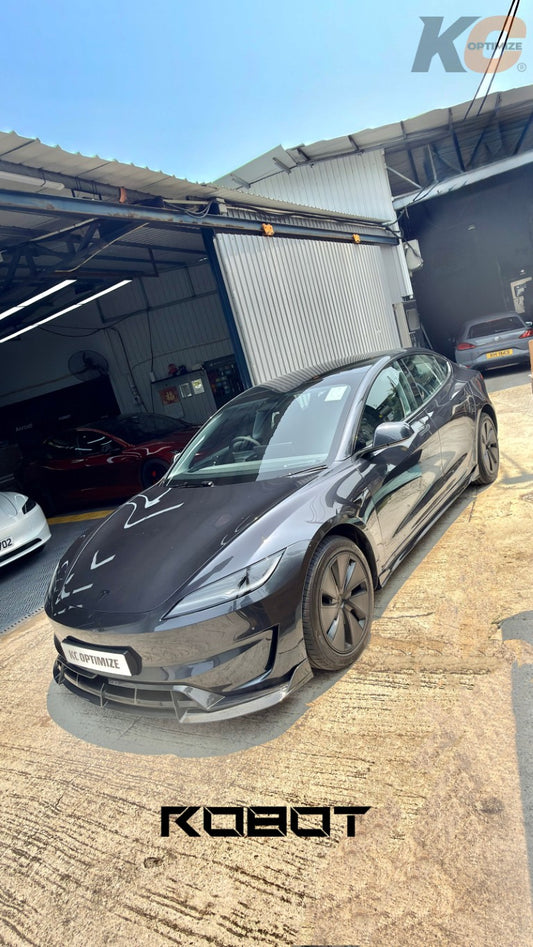 Tesla Model 3 Performance 2024-ON with Robot Craftsman's Aftermarket Parts - Front Lip Hidrogai V2 Carbon Fiber / FRP
