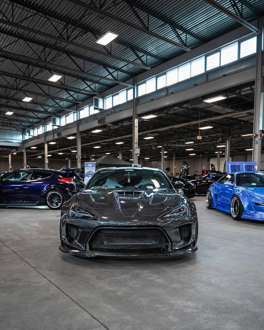 Toyota GT86 86 TRD GT SE Base ZN6 2017 2018 2019 2020 & Scion FR-S FRS ZN6 2013 2014 2015 2016 & BRZ TS Limited Premium ZN6 2013 2014 2015 2016 2017 2018 2019 2020 (compatible with ROBOT widebody kit) with Aftermarket Parts - Replacement Hood Scoop& Hood Bonnet Carbon Fiber / FRP from Robot Craftsman