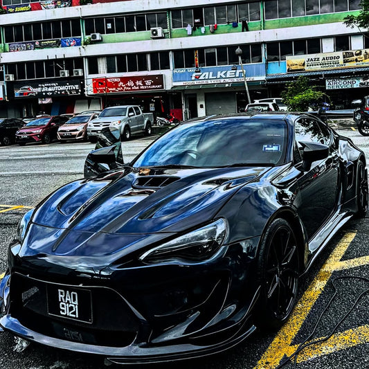 Toyota GT86 86 TRD GT SE Base ZN6 2017 2018 2019 2020 & Scion FR-S FRS ZN6 2013 2014 2015 2016 & BRZ TS Limited Premium ZN6 2013 2014 2015 2016 2017 2018 2019 2020 (compatible with ROBOT widebody kit) with Aftermarket Parts - Replacement Hood Scoop& Hood Bonnet Carbon Fiber / FRP from Robot Craftsman