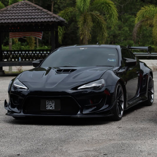 Toyota GT86 86 TRD GT SE Base ZN6 2017 2018 2019 2020 & Scion FR-S FRS ZN6 2013 2014 2015 2016 & BRZ TS Limited Premium ZN6 2013 2014 2015 2016 2017 2018 2019 2020 (compatible with ROBOT widebody kit) with Aftermarket Parts - Replacement Hood Scoop& Hood Bonnet Carbon Fiber / FRP from Robot Craftsman