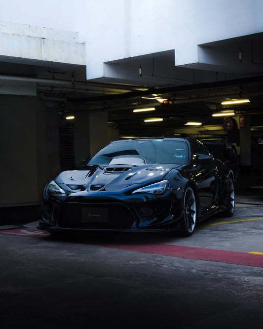 Toyota GT86 86 TRD GT SE Base ZN6 2017 2018 2019 2020 & Scion FR-S FRS ZN6 2013 2014 2015 2016 & BRZ TS Limited Premium ZN6 2013 2014 2015 2016 2017 2018 2019 2020 (compatible with ROBOT widebody kit) with Aftermarket Parts - Replacement Hood Scoop& Hood Bonnet Carbon Fiber / FRP from Robot Craftsman