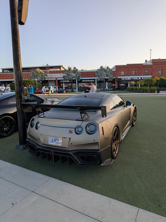Nissan GTR Nismo T-Spec Black Edition Track Edition Premium Pure 2008 2009 2010 2011 2012 2013 2014 2015 2016 2017 2018 2019 2020 2021 2022 2023 2024 (2017 2018 2019 2020 2021 2022 2023 rear bumper is required for 2008 2009 2010 2011 2012 2013 2014 2015 2016 and 2024 model year) with Aftermarket Parts - "Godzilla" Rear Bumper & Diffuser Carbon Fiber / FRP / PP from Robot Craftsman