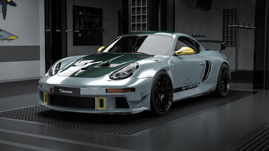 Porsche 987.1 Cayman Base / S 2005 2006 2007 2008 & 987.2 Cayman Base / S / R 2009 2010 2011 2012 with Aftermarket Parts - TITANISM STUKA Rear Quarter Panel Flares Carbon Fiber / FRP from Robot Craftsman