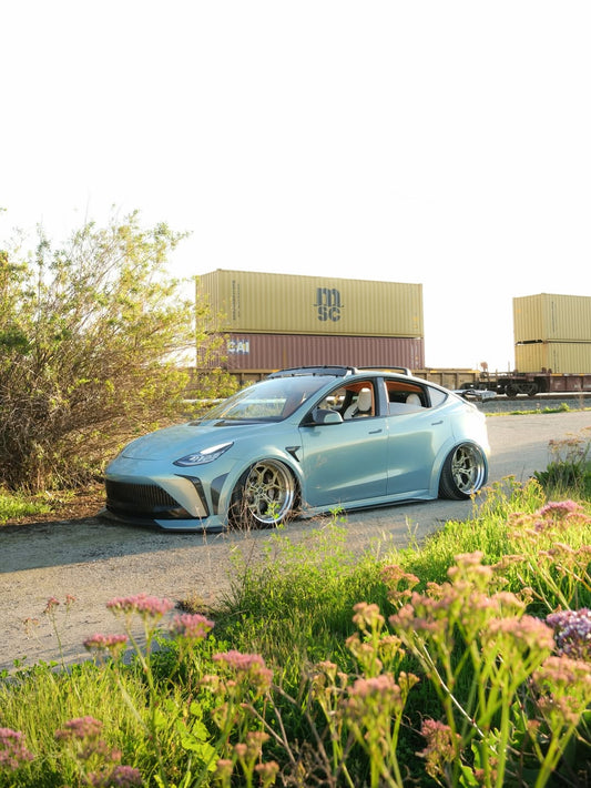 Tesla Model Y Performance AWD Long Range RWD Standard 2020 2021 2023 2024 with Aftermarket Parts - "CRYPTON" Hood Carbon Fiber / FRP from Robot Craftsman