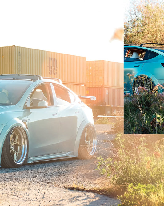 Tesla Model Y Performance AWD Long Range RWD Standard 2020 2021 2022 2023 2024 with Aftermarket Parts - "STARSHIP" Side Skirts PP from Robot Craftsman