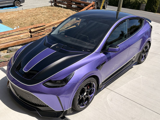 Tesla Model Y Performance AWD Long Range RWD Standard 2020 2021 2022 2023 2024 with Aftermarket Parts - "STARSHIP" Side Skirts PP from Robot Craftsman