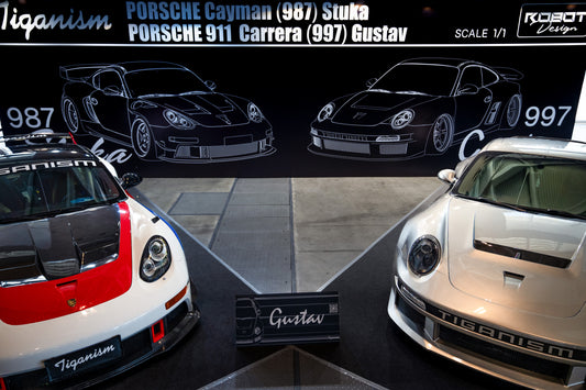 Porsche 911 997.1 997.2 Carrera Base S 2009–2012 (997.1 requires 997.2 taillights) with Robot Craftsman's Aftermarket Parts - Package A "TIGANISM GUSTAV" Carbon Fiber / FRP