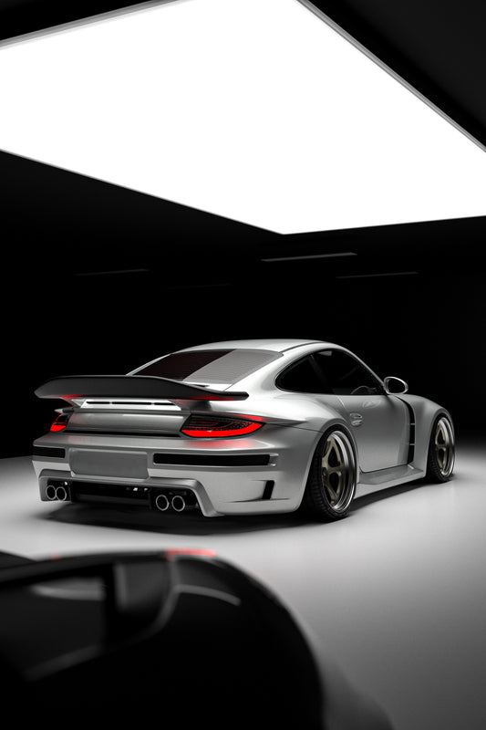 Porsche 911 997.1 997.2 Carrera Base S 2009–2012 (997.1 requires 997.2 taillights) with Robot Craftsman's Aftermarket Parts - Full Complete Kit Package "TIGANISM GUSTAV" Carbon Fiber / FRP