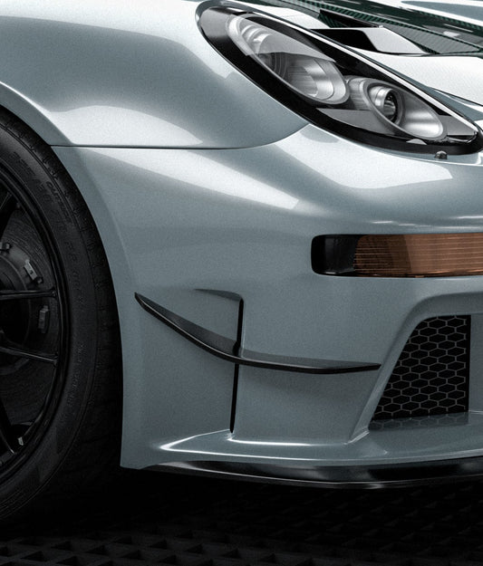 Porsche 987.1 Cayman & Boxster Base / S 2005 2006 2007 2008 & 987.2 Cayman & Boxster Base / S / R 2009 2010 2011 2012 with Aftermarket Parts - TITANISM STUKA Front Canards Carbon Fiber / FRP from Robot Craftsman