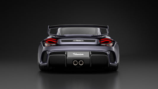 Porsche 987.1 Cayman Base / S 2005 2006 2007 2008 (Requires 987.2 taillights) & 987.2 Cayman Base / S / R 2009 2010 2011 2012 with Aftermarket Parts - TITANISM STUKA Rear Diffuser Carbon Fiber / FRP from Robot Craftsman
