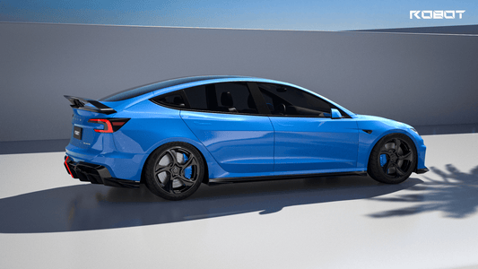 Tesla Model 3 Highland / Performance 2024-ON with Aftermarket Parts - Hacker Narrow Body Rear Bumper & Diffuser Carbon Fiber / FRP from Robot Craftsman