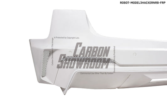 Tesla Model 3 Performance Long Range Standard Base 2017 2018 2019 2020 2021 2022 2023 with Aftermarket Parts - "HACKER" Rear Bumper & Diffuser Carbon Fiber / FRP from Robot Craftsman