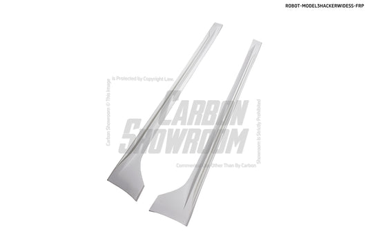 Tesla Model 3 Performance Long Range Standard Base 2017 2018 2019 2020 2021 2022 2023 with Aftermarket Parts - "Hacker" Widebody Wheel Arches & Side Skirts Carbon Fiber / FRP from Robot Craftsman