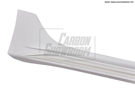 Tesla Model 3 Performance Long Range Standard Base 2017 2018 2019 2020 2021 2022 2023 with Aftermarket Parts - "Hacker" Widebody Wheel Arches & Side Skirts Carbon Fiber / FRP from Robot Craftsman