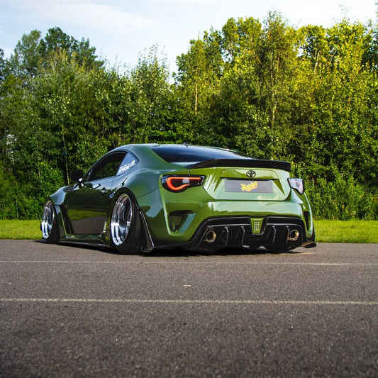 Toyota GT86 86 TRD GT SE Base ZN6 2017 2018 2019 2020 & Scion FR-S FRS ZN6 2013 2014 2015 2016 & BRZ TS Limited Premium ZN6 2013 2014 2015 2016 2017 2018 2019 2020 (compatible with ROBOT widebody kit) with Aftermarket Parts - Rear Bumper & Diffuser Carbon Fiber / FRP from Robot Craftsman