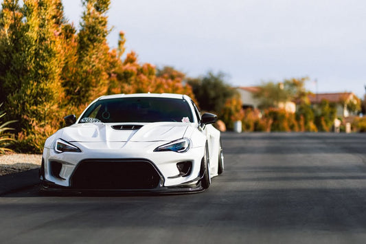 Toyota GT86 86 TRD GT SE Base ZN6 2017 2018 2019 2020 & Scion FR-S FRS ZN6 2013 2014 2015 2016 & BRZ TS Limited Premium ZN6 2013 2014 2015 2016 2017 2018 2019 2020 (compatible with ROBOT widebody kit) with Aftermarket Parts - Front Corner Canards (Pair) & Front Inner Vents Canards (Pair) Carbon Fiber / FRP from Robot Craftsman