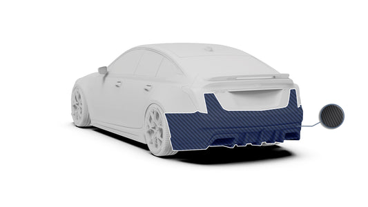 Cadillac CT5 CT5-V Blackwing Sport Premium Luxury Base 2020 2021 2022 2023 2024 with Aftermarket Parts - "PRISM" Rear Bumper & Diffuser Carbon Fiber / FRP from Robot Craftsman