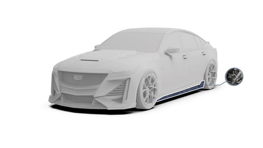 Cadillac CT5 CT5-V Sport Premium Luxury Base 2020 2021 2022 2023 2024 with Aftermarket Parts - PRISM Side Skirts Carbon Fiber / FRP from Robot Craftsman
