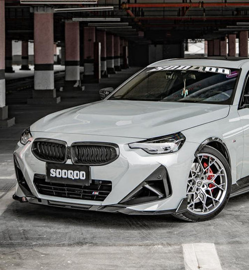 BMW 2 Series M240i 230i G42 2022 2023 2024 with Aftermarket Parts - Front Lip Pre-preg Carbon Fiber from SOOQOO USA