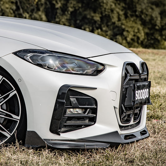 BMW 4 Series M440i 430i G22 G23 2020 2021 2022 2023 2024 with Aftermarket Parts - Front Lip Pre-preg Carbon Fiber from SOOQOO USA