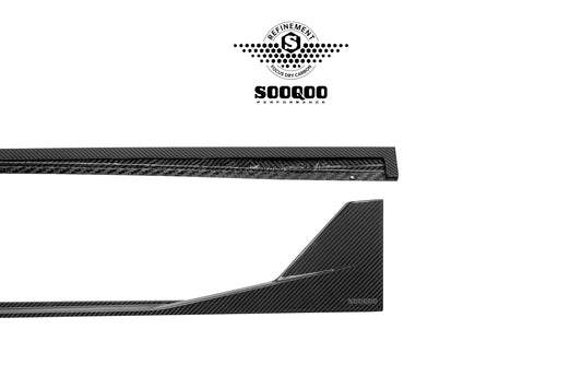 Audi RS3 8Y.5 Facelift 2025-ON with Aftermarket Parts - Side Skirts Dry Pre-preg Carbon Fiber from SOOQOO USA