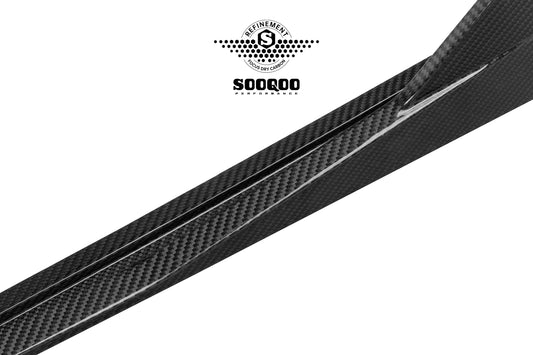 Audi RS3 8Y.5 Facelift 2025-ON with Aftermarket Parts - Side Skirts Dry Pre-preg Carbon Fiber from SOOQOO USA