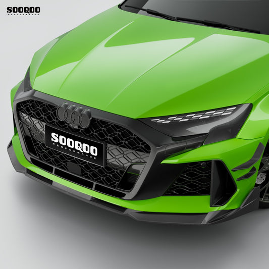 Audi RS3 8Y.5 Facelift 2025-ON with Aftermarket Parts - V1 Style Front Lip Dry Pre-preg Carbon Fiber from SOOQOO USA