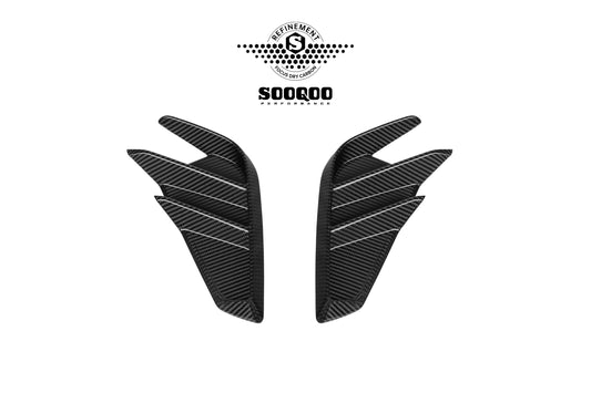 Audi RS3 8Y.5 Facelift 2025-ON with Aftermarket Parts - Rear Side Air Duct Vent Trims Dry Pre-preg Carbon Fiber from SOOQOO USA