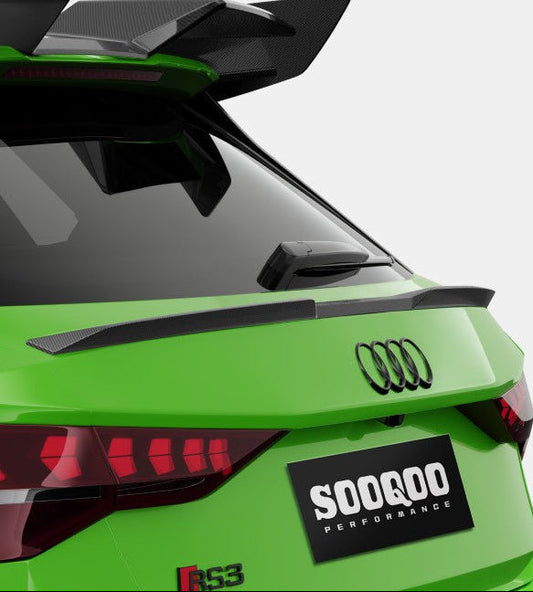 Audi RS3 8Y 8Y.5 2020-ON with Aftermarket Parts - Rear Lip Spoiler Dry Pre-preg Carbon Fiber from SOOQOO USA