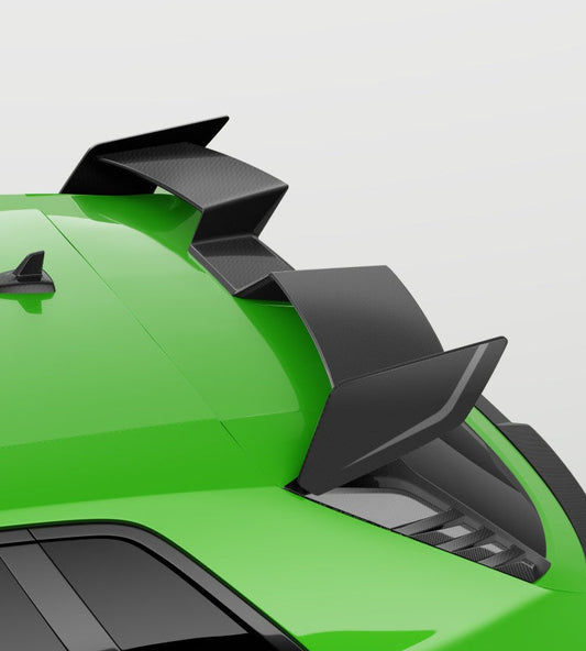 Audi RS3 8Y 8Y.5 2020-ON with Aftermarket Parts - Rear Roof Spoiler Dry Pre-preg Carbon Fiber from SOOQOO USA