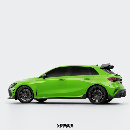 Audi RS3 8Y 8Y.5 2020-ON with Aftermarket Parts - Rear Roof Spoiler Dry Pre-preg Carbon Fiber from SOOQOO USA