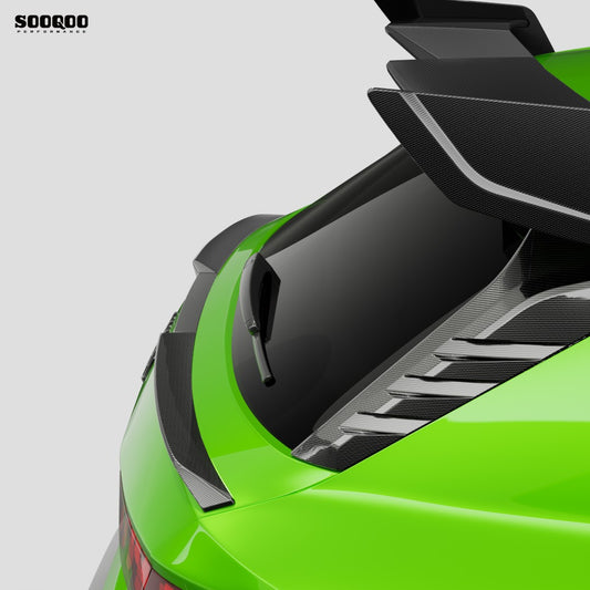 Audi RS3 8Y 8Y.5 2020-ON with Aftermarket Parts - Rear Window Fins Side Louvers Dry Pre-preg Carbon Fiber from SOOQOO USA