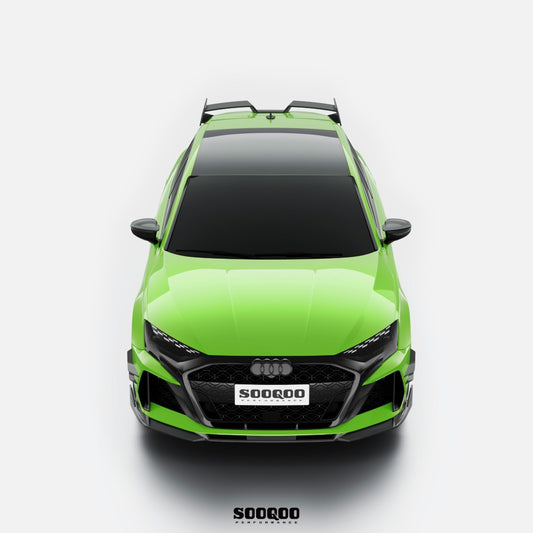 Audi RS3 8Y 8Y.5 2020-ON (Left Hand Drive Only) with Aftermarket Parts - With Lane Keep Assist Mirror Caps Dry Pre-preg Carbon Fiber from SOOQOO USA