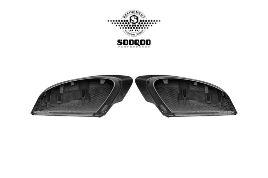 Audi RS3 8Y 8Y.5 2020-ON (Left Hand Drive Only) with Aftermarket Parts - With Lane Keep Assist Mirror Caps Dry Pre-preg Carbon Fiber from SOOQOO USA