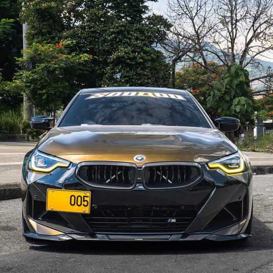 BMW 2 Series M240i 230i G42 2022 2023 2024 with Aftermarket Parts - Front Lip Pre-preg Carbon Fiber from SOOQOO USA
