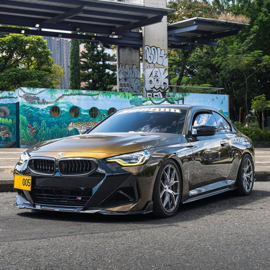BMW 2 Series M240i 230i G42 2022 2023 2024 with Aftermarket Parts - Front Lip Pre-preg Carbon Fiber from SOOQOO USA
