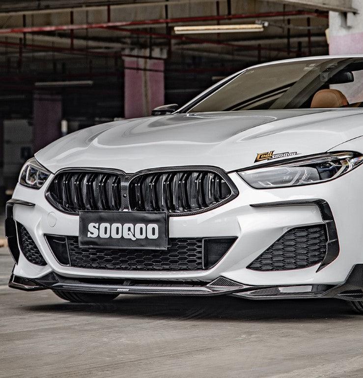 BMW 8 Series M850 840i G14 G15 G16 2018 2019 2020 2021 2022 2023 2024 with Aftermarket Parts -  X Style Front Canards Pre-preg Carbon Fiber from SOOQOO USA