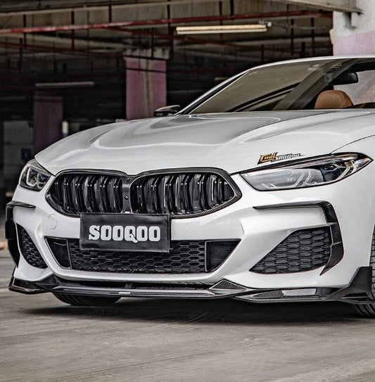 BMW 8 Series M850 840i G14 G15 G16 2018 2019 2020 2021 2022 2023 2024 with Aftermarket Parts -  Front Lip Pre-preg Carbon Fiber from SOOQOO USA