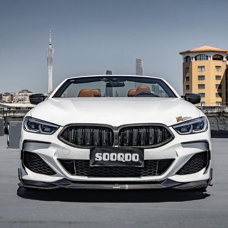 BMW 8 Series M850 840i G14 G15 G16 2018 2019 2020 2021 2022 2023 2024 with Aftermarket Parts -  Front Lip Pre-preg Carbon Fiber from SOOQOO USA