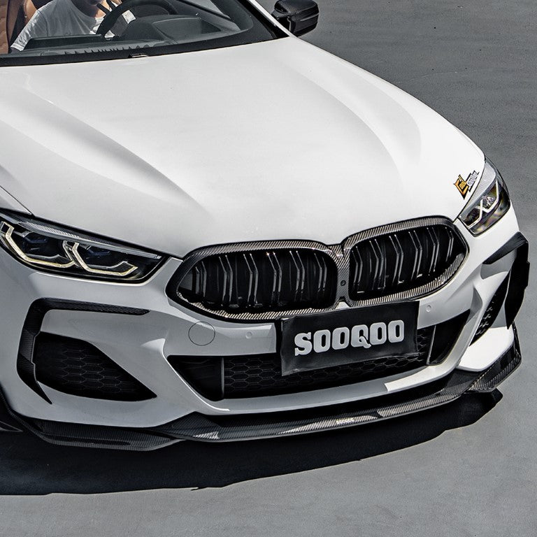 BMW 8 Series M850 840i G14 G15 G16 2018 2019 2020 2021 2022 2023 2024 with Aftermarket Parts -  Front Lip Pre-preg Carbon Fiber from SOOQOO USA