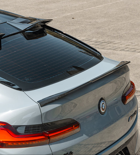 BMW X4M X4MC F98 (Fits Both Pre-LCI & LCI) 2019-ON & X4 G02 (Fits Both Pre-LCI & LCI) 2019-ON with Aftermarket Parts - Rear Lip Spoiler Carbon Fiber from SOOQOO USA