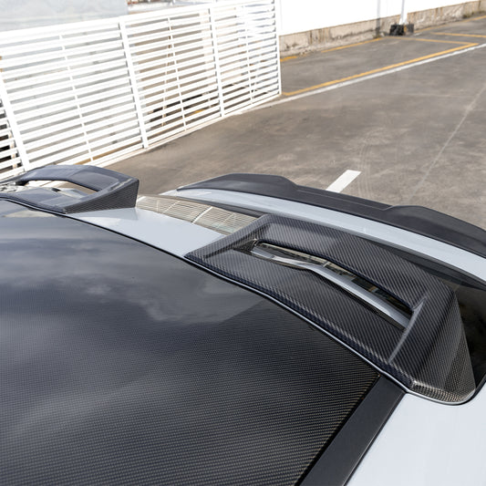 BMW X4M X4MC F98 (Fits Both Pre-LCI & LCI) 2019-ON & X4 G02 (Fits Both Pre-LCI & LCI) 2019-ON with Aftermarket Parts - Rear Roof Spoiler Carbon Fiber from SOOQOO USA