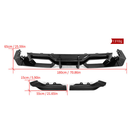 Upgrade Your BMW M2C M2 G87 2023-ON with Aftermarket Parts - A Style (Without Light) Rear Diffuser Carbon Fiber from SOOQOO USA