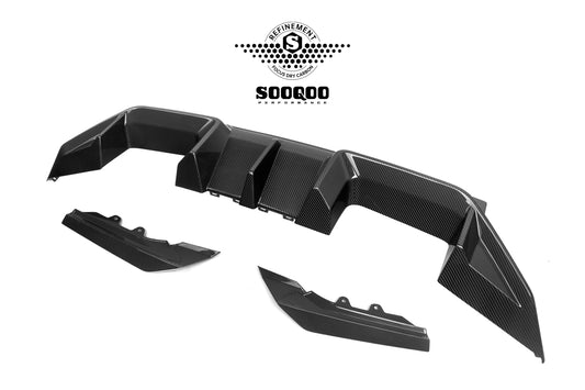 BMW M2C M2 G87 2023-ON with Aftermarket Parts - B Style (Without Light) Rear Diffuser Dry Pre-preg Carbon Fiber?from SOOQOO USA

