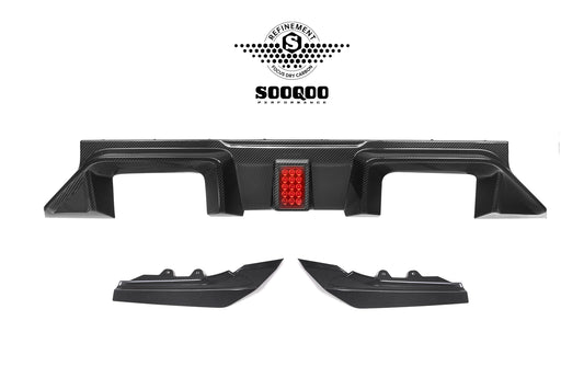 BMW M2C M2 G87 2023-ON with Aftermarket Parts - C Style (With Light) Rear Diffuser Dry Pre-preg Carbon Fiber?from SOOQOO USA
