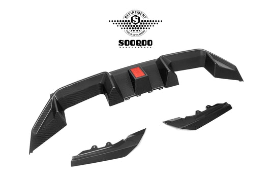 BMW M2C M2 G87 2023-ON with Aftermarket Parts - C Style (With Light) Rear Diffuser Dry Pre-preg Carbon Fiber?from SOOQOO USA
