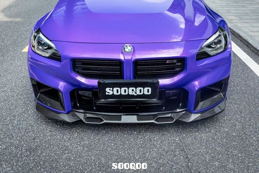 BMW M2 M2C G87 2023-ON with Aftermarket Parts - B Style Front Lip Carbon Fiber from SOOQOO USA