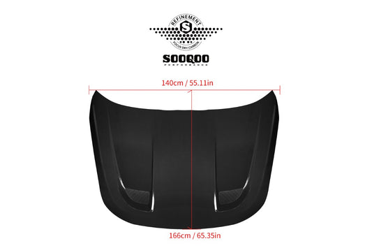 BMW M2CS M2 G87 2023-ON & 2 Series M240i 230i G42 2022-ON with Aftermarket Parts - Hood Bonnet & Garnish Dry Pre-preg Carbon Fiber / FRP from SOOQOO USA